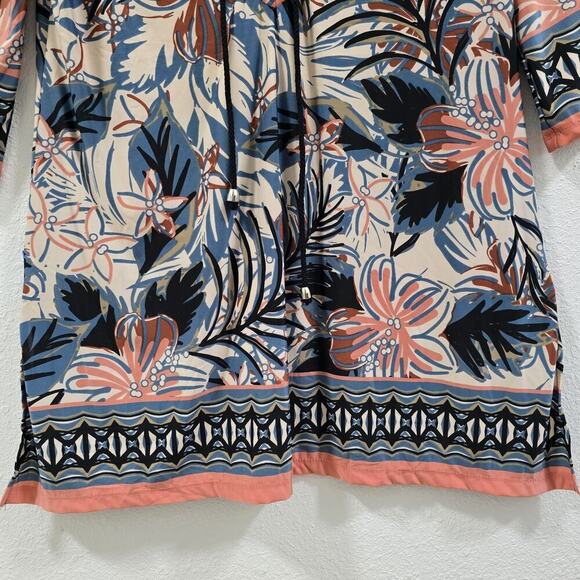 Beach Break 3/4 Sleeved, beach dress with a floral print and a coral-colored M - Picture 6 of 11
